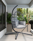 Patio Foldable Hanging Swing Chair With Stand Gray Color ( USA ONLY 3 TO 5 DAYS SHIPPING)