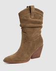 Women’s Thick Heel High Heels Ankle Boots – Brown & Apricot European Style