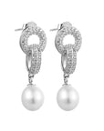 Women's Retro Fashion Sterling Silver Pearl Earrings