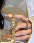 Steel Belt Artistic Design Carved Retro Style Small Watch For Women