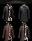 Men's Mid-length  Collar Sheepskin Thickened Fur Overcoat Coat