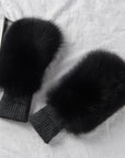 Women's Warm Winter Gloves Of Fox Skin