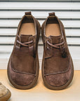 Men’s Vintage Leather Lace-Up Shoes – All-Inclusive Birkenstock-Inspired Casual Loafers
