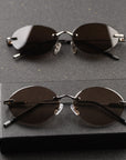 Frameless Oval Style Sunglasses