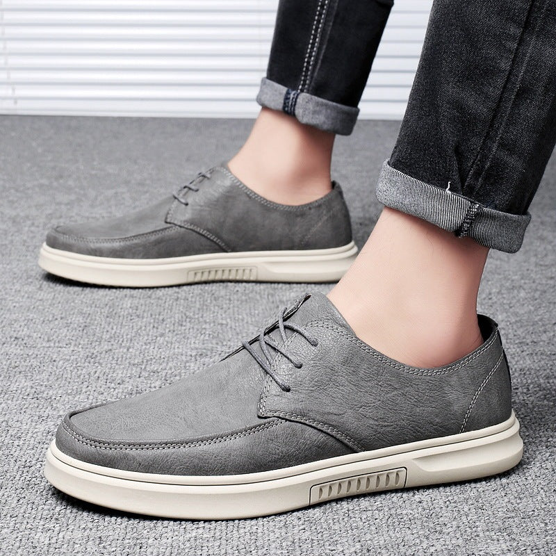 Men genuine Leather Versatile Single-layer Shoes