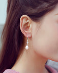 Women Natural Freshwater Pearl Earrings – 925 Sterling Silver Korean Style Heart & Water Drop Jewelry