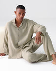 Woven Gauze Pajamas Men's  Thin Home wear Suit