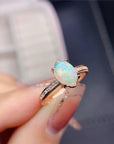 Natural Opal Ring 925 Silver Gold Plated  for women