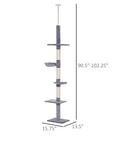 9 Foot Adjustable Height Floor To Ceiling Vertical Cat Tree - (USA ONLY + 3 TO 5 DAY SHIPPING)