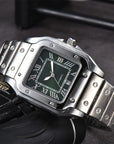 Men's 3-pin Quartz Square All-steel Watch