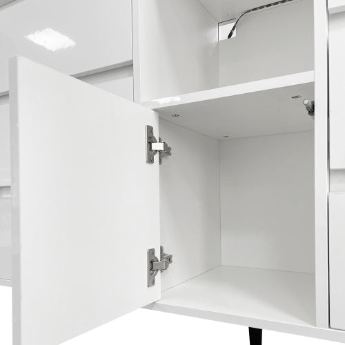 Storage Cabinet With White High Gloss LED Light ( 3 TO 5 DAYS SHIPPING)