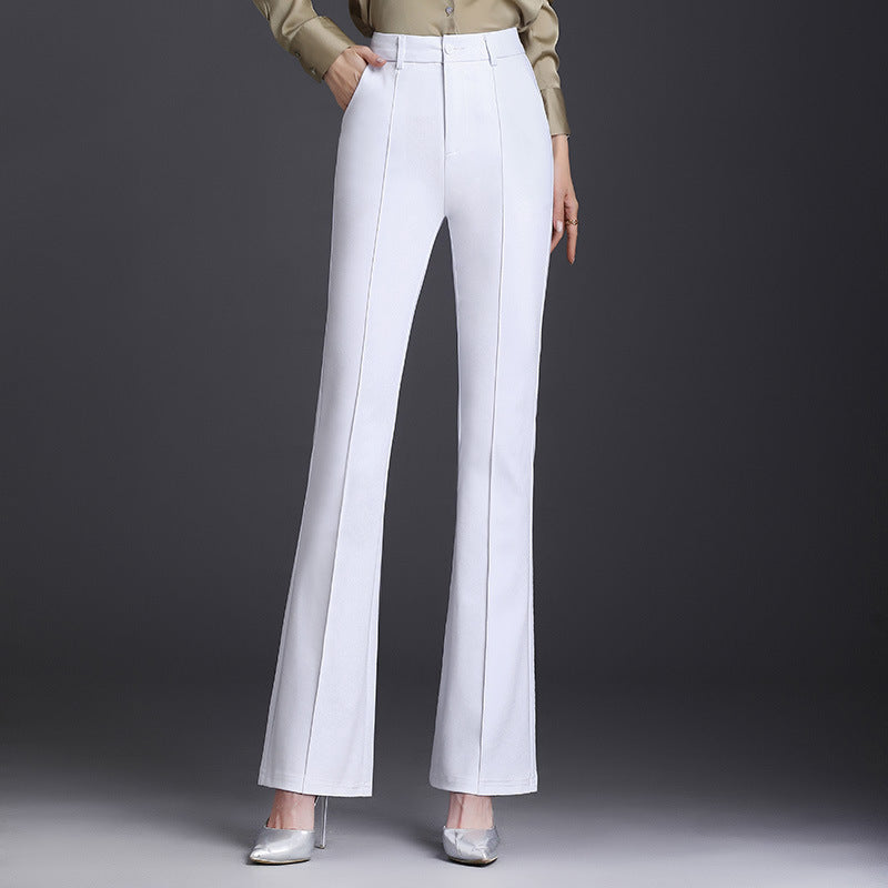 Women’s High-Waist Slimming Pants – Elegant Commute Style with Flowy Bell-Bottom Cut
