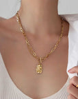 ✨ Women’s Double-Layer OT Buckle Necklace – Edgy Elegance