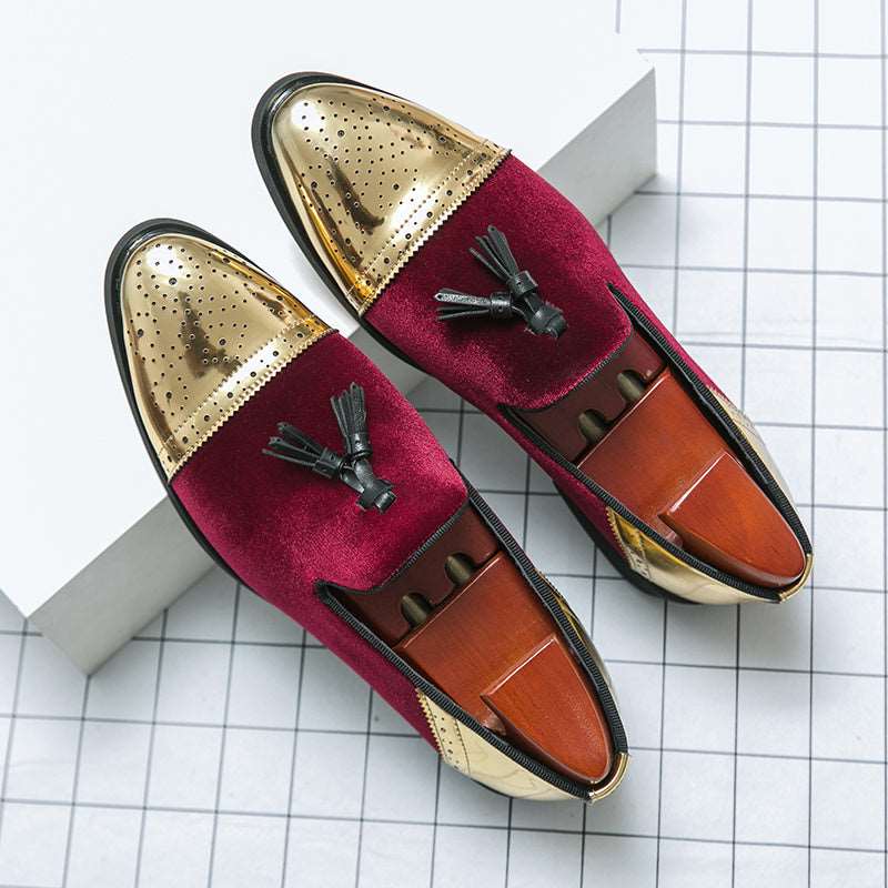 British Korean Version Of The Trend Pointed Gold Small Leather Shoes Men