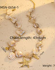 Vacation Style Irregular Shell Conch Starfish Clavicle Chain
