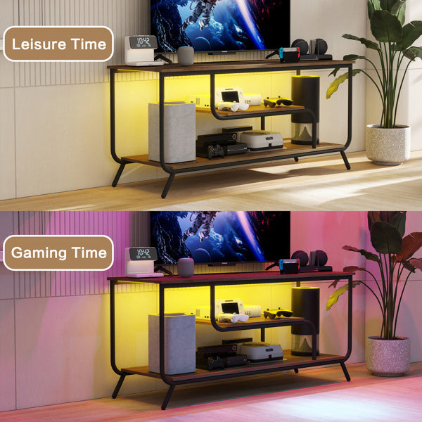 TV Cabinet With Power Socket And LED Lights ( USA ONLY + 3 TO 7 DAYS SHIPPING)