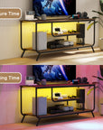 TV Cabinet With Power Socket And LED Lights ( USA ONLY + 3 TO 7 DAYS SHIPPING)