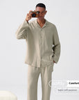 Woven Gauze Pajamas Men's  Thin Home wear Suit