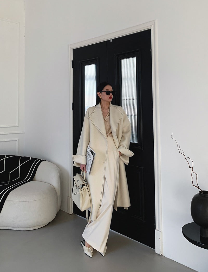 Long Fur Lapel Extended  Overcoat