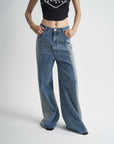 Blue Jeans Loose Stitching Women