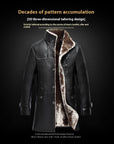 Men's Mid-length  Collar Sheepskin Thickened Fur Overcoat Coat