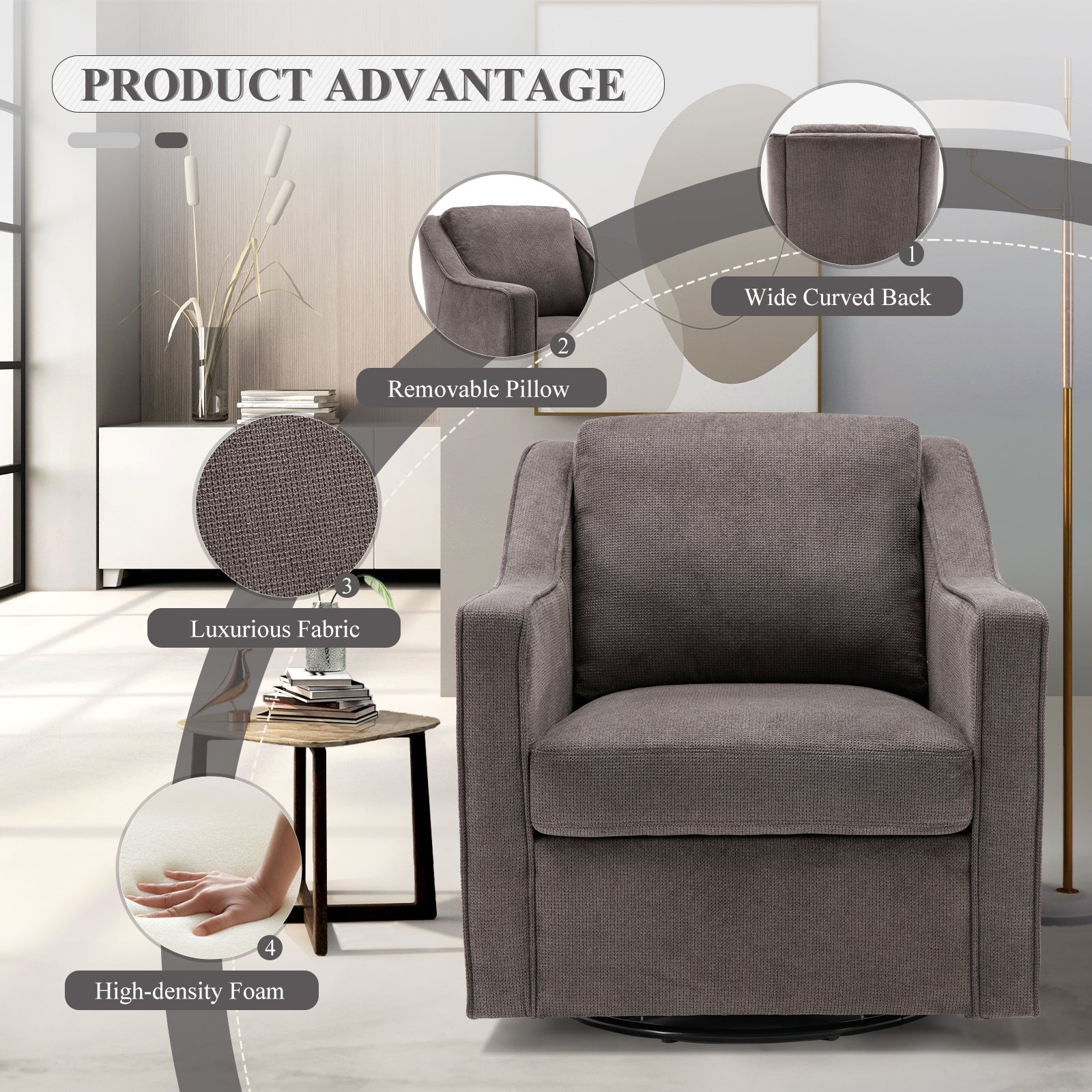 Rotating Decorative Chair ( USA ONLY + 3 TO 5 DAYS SHIPPING)