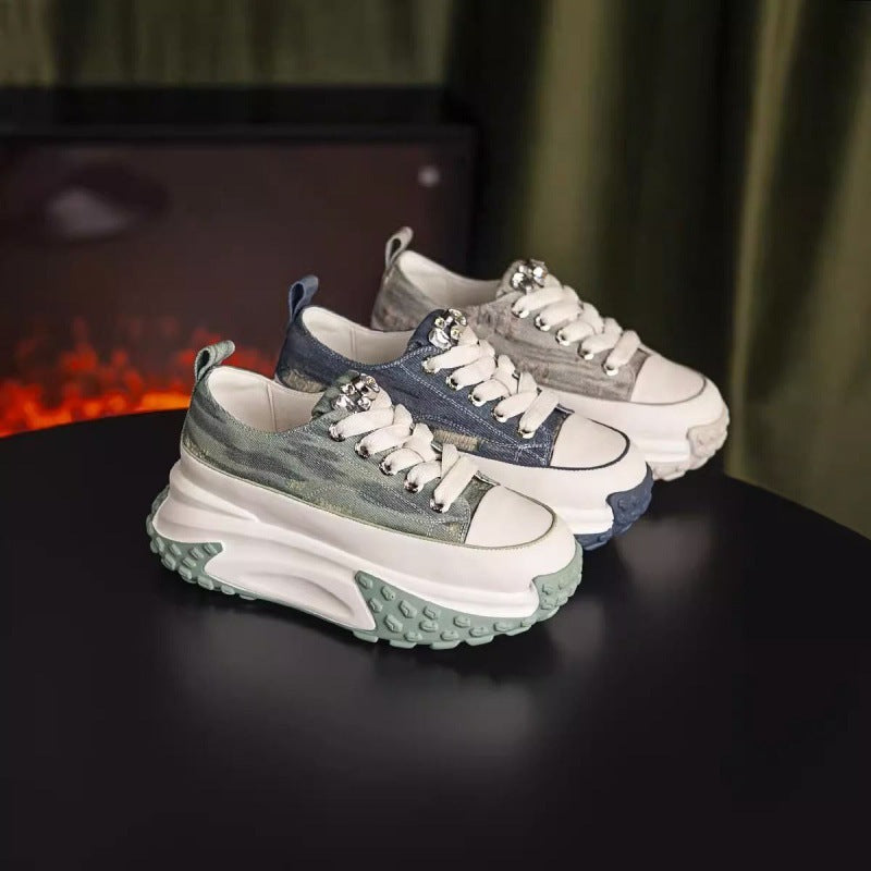 Women&#39;s White Summer Shoes - Breathable Casual Sneakers - Lightweight Walking Shoes for Women