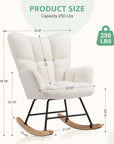 Teddy Fabric Gliding Rocking Chair ( USA ONLY + 3 TO 5 DAYS SHIPPING)