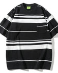 Cotton Striped Short-sleeved T-shirt For Men And Women