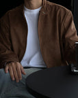 Brown Maillard Stand-up Collar Jacket MEN