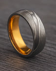 MEN Rose Gold Plated Tungsten Steel Ring – Minimalist Band – Durable & Elegant