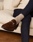 Men’s Genuine Leather Slip-On Shoes – Light Luxury Suede Beanie Loafers