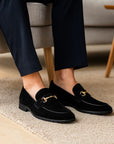 Men’s Genuine Leather Slip-On Shoes – Light Luxury Suede Beanie Loafers