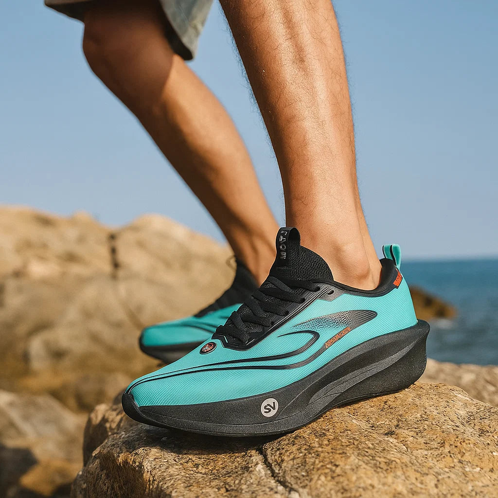 Men’s Shock-Absorbing Sports Running Shoes – Lightweight Popcorn Sole Casual Sneakers