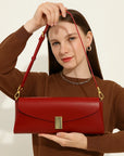Women’s All-Match Genuine Leather Shoulder & Crossbody Bag – Urban Simple Clamshell Pillow Design