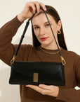Women’s All-Match Genuine Leather Shoulder & Crossbody Bag – Urban Simple Clamshell Pillow Design