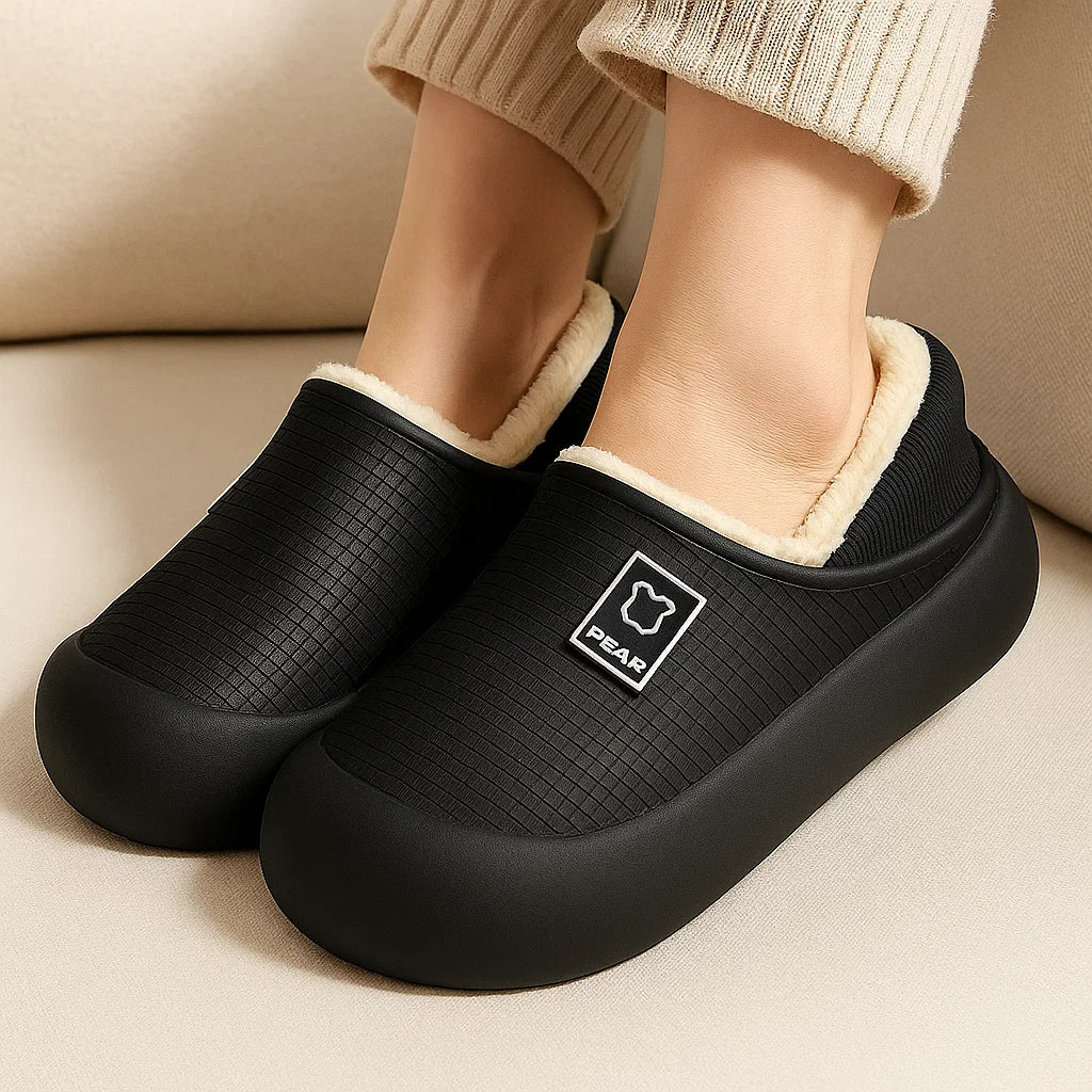 Women’s Indoor Waterproof Warm Cotton Shoes – Thickened EVA Winter Cartoon House Slippers