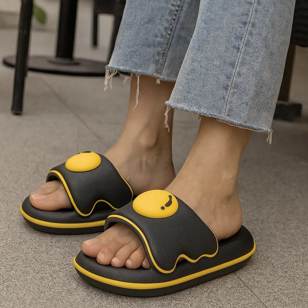 Women’s Thick-Bottom Rhubarb Pie Slippers – Outdoor Non-Slip EVA Height-Increasing Flip-Flop Slides