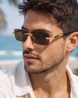 MEN'S Natural Crystal Stone Sunglasses – Handcrafted Luxury