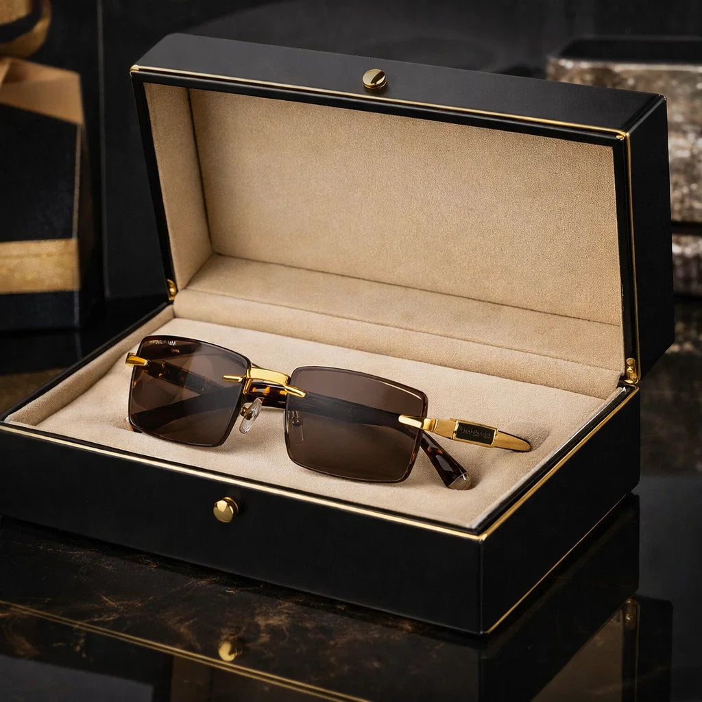 MEN'S Natural Crystal Stone Sunglasses – Handcrafted Luxury