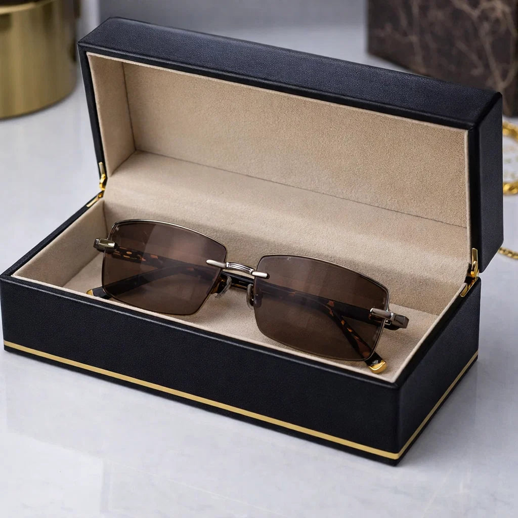 MEN'S Natural Crystal Stone Sunglasses – Handcrafted Luxury