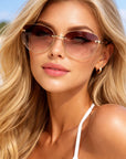 Women’s Small-Frame UV Protection Sunglasses – Elegant Personality Gradient Fashion Shades