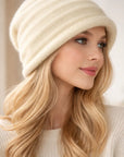 Women’s 100% Cashmere Slouchy Beanie – Winter Ear-Protection Knit Hat