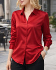 Women’s Luxury REAL  Mulberry Silk Square-Collar Blouse – Slim Fit, Breathable, Elegant Office Essential