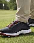 Men’s Fashion Golf Shoes – Anti-Slip Breathable Synthetic Leather Low-Top Golf Sneakers for Natural & Artificial Grass