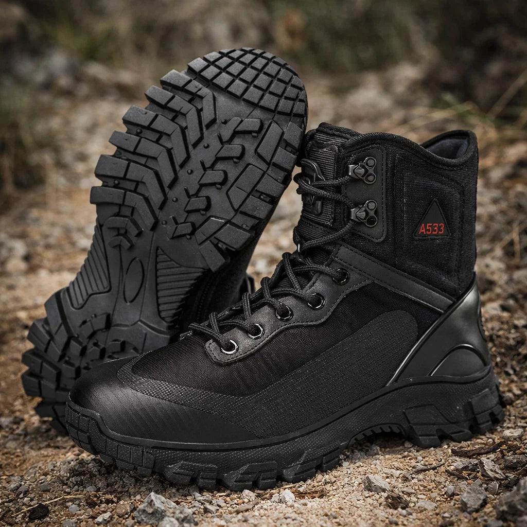 Men High-Top Hiking Shoes – Waterproof Gore-Tex Lined Outdoor Trekking Boots with Anti-Slip EVA Sole