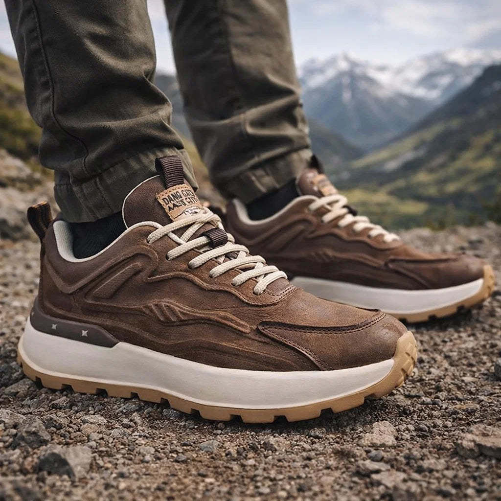 Retro Platform Sneakers Men – Thick Sole Low-Top Lace-Up Sport Casual Shoes with Cushioned Comfort