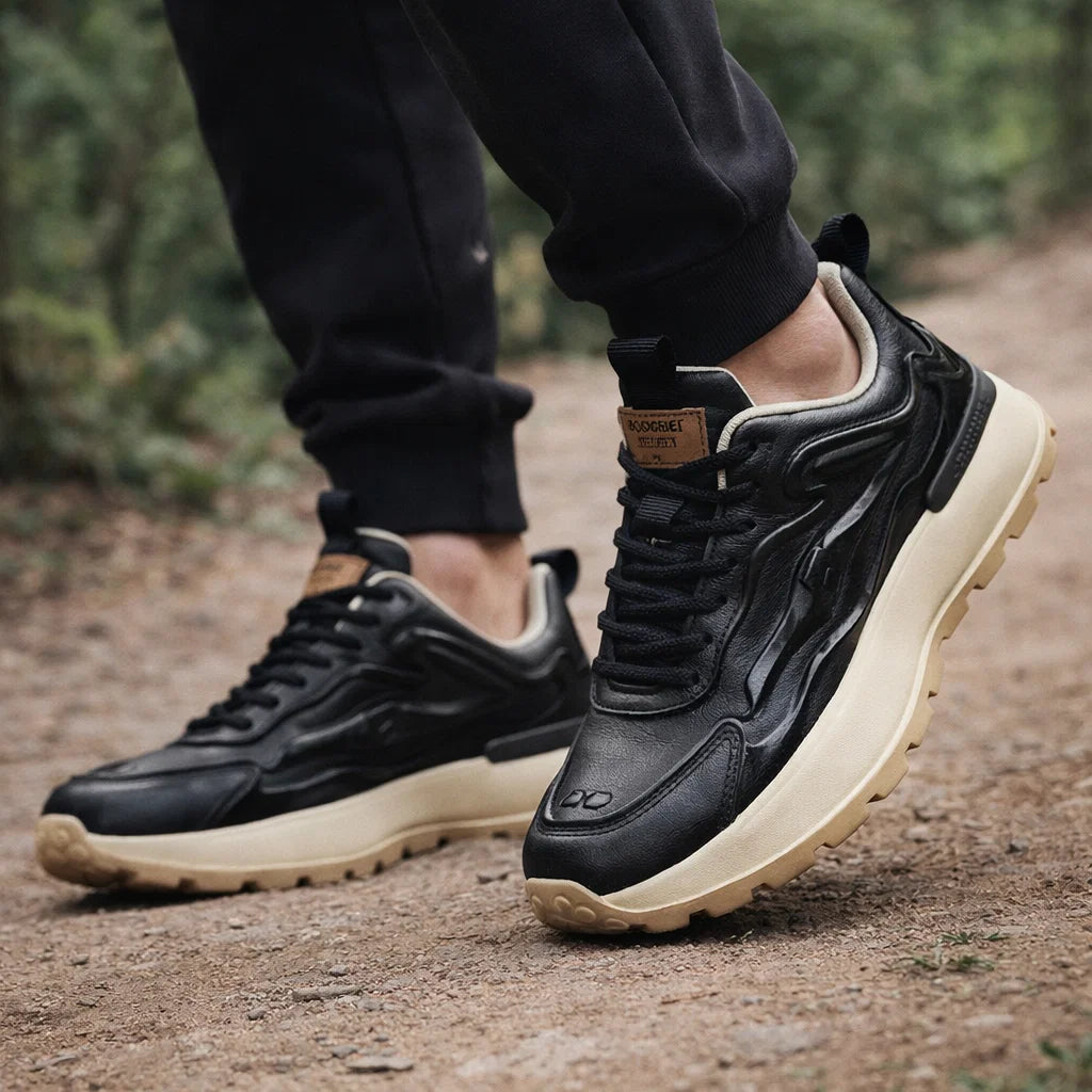 Retro Platform Sneakers Men – Thick Sole Low-Top Lace-Up Sport Casual Shoes with Cushioned Comfort