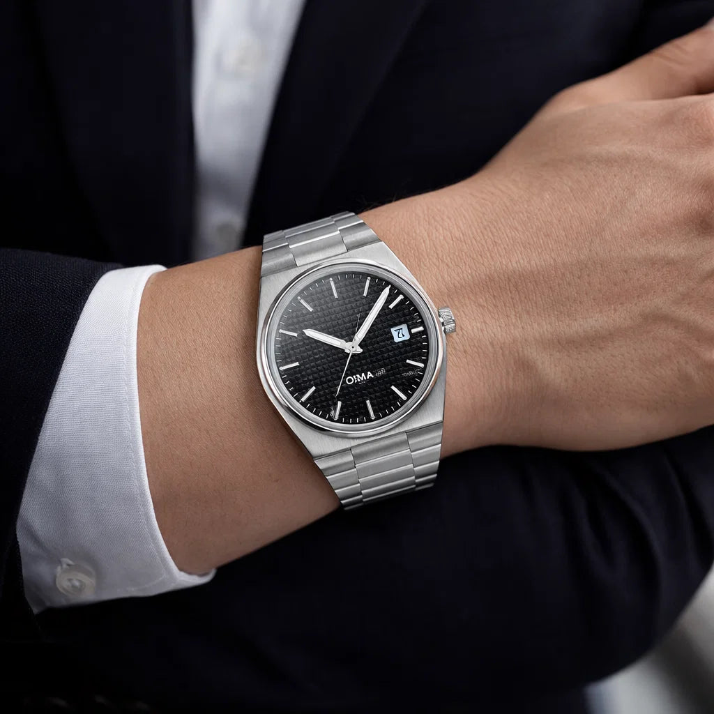 Men Automatic Mechanical Wristwatch – 40mm Stainless Steel Luminous Dial with Transparent Case Back